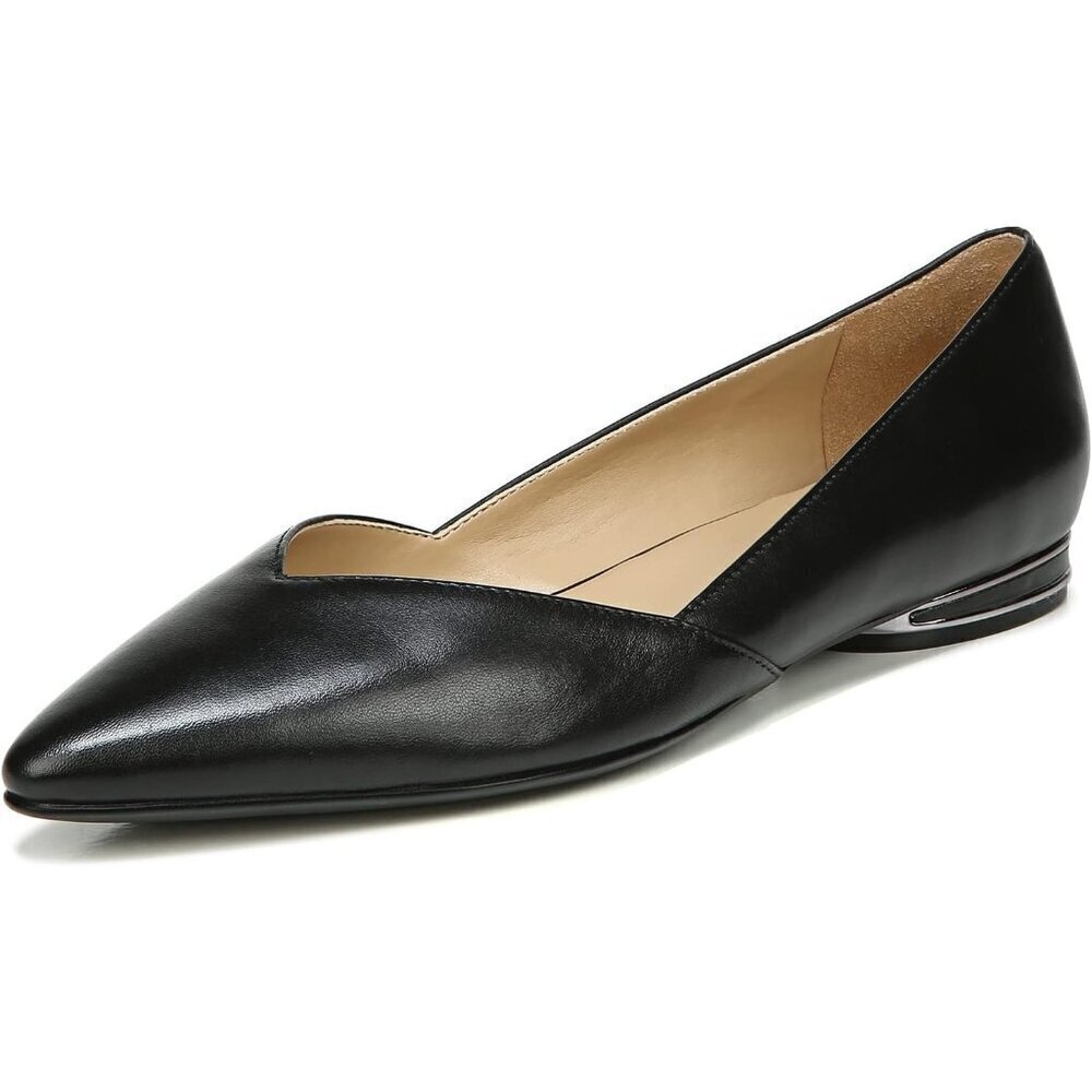 Naturalizer Womens Black Leather Suede Closed Pointed Toe Havana Ballet Flat